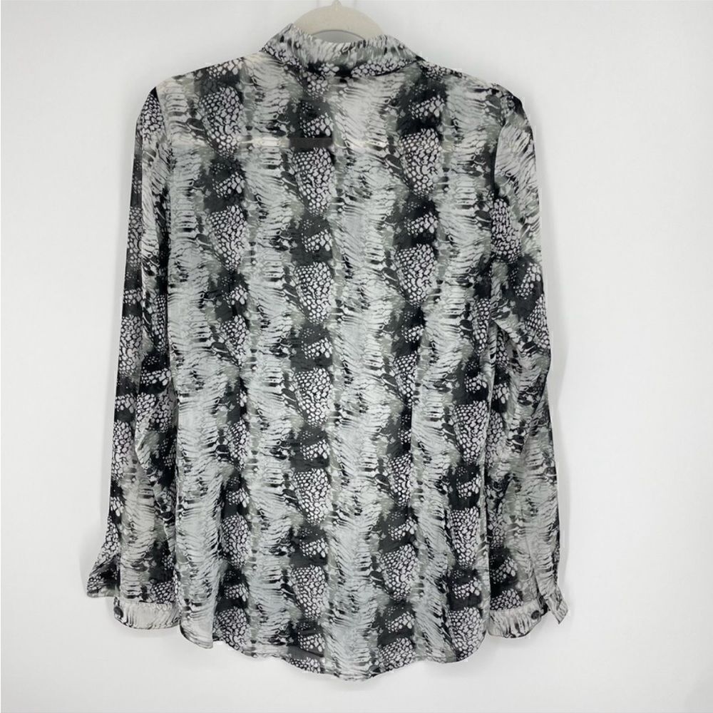 Cabi Python Snakeprint Sheer Buttontop Chiffon Wo… - image 6